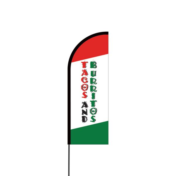 Tacos & Burritos Flex Banner Flag - 11ft Thumbnail