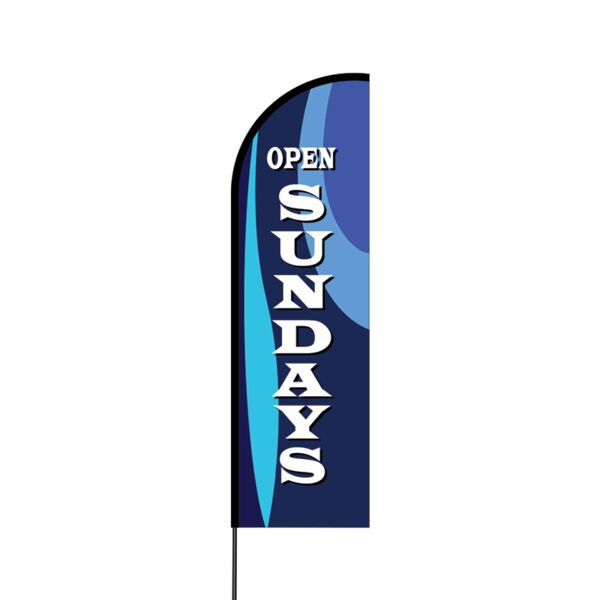 Open Sundays Flex Banner Flag - 14 (Single Sided) Thumbnail