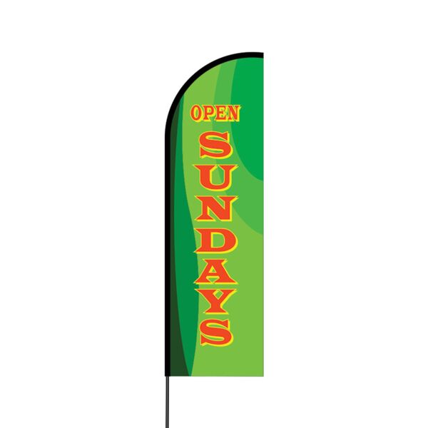 Open Sundays Flex Banner Flag - 14 (Single Sided) Thumbnail