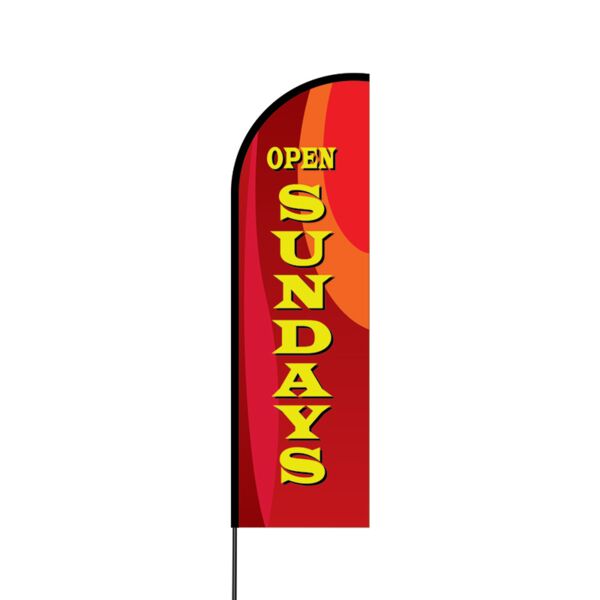 Open Sundays Flex Banner Flag - 14 (Single Sided) Thumbnail