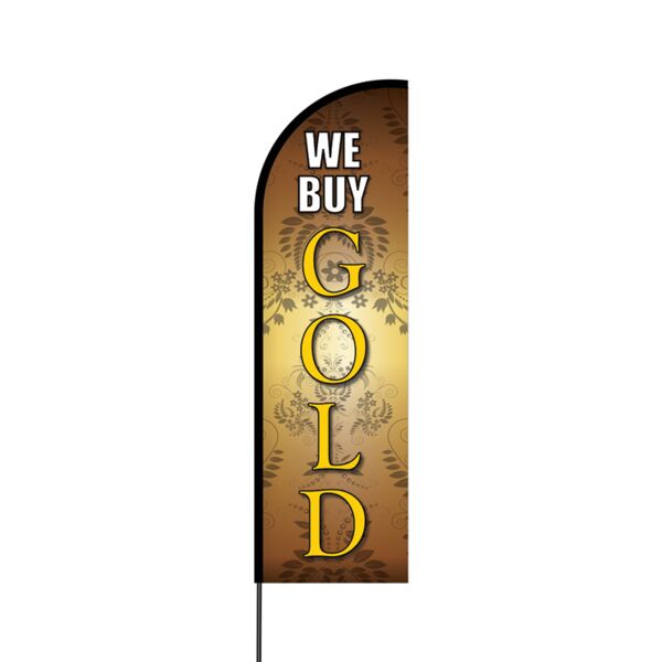 We Buy Gold Flex Banner Flag - 14 (Single Sided) Thumbnail