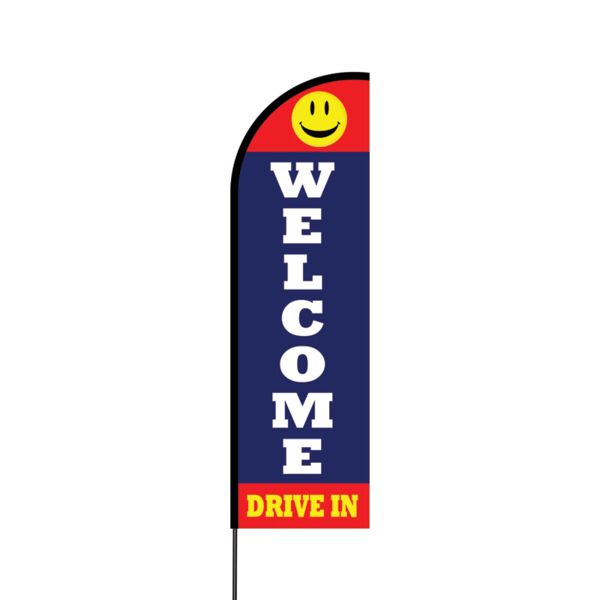 Welcome Drive In Flex Banner Flag - 14 (Single Sided) Thumbnail