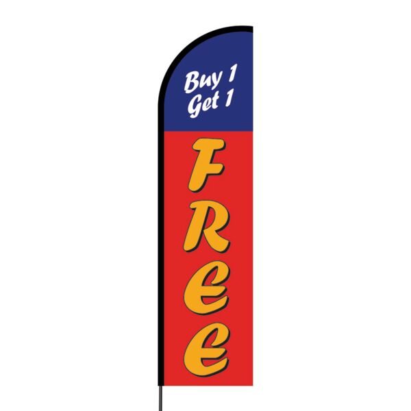 Buy One Get One Free Flex Banner Flag - 16ft (Single Sided) Thumbnail