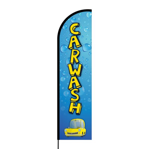 Car Wash Flex Banner Flag - 16ft (Single Sided) Thumbnail