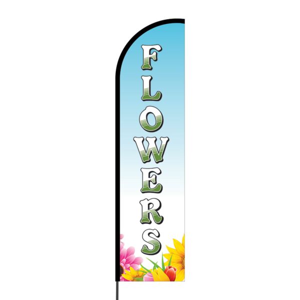 Flowers Flex Banner Flag - 16ft (Single Sided) Thumbnail
