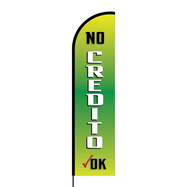 No Credito Flex Banner Flag - 16ft (Single Sided) Thumbnail