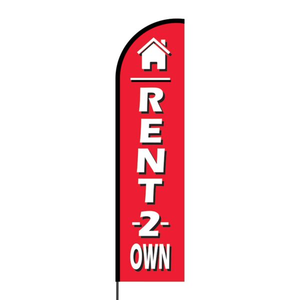 Rent 2 Own Flex Banner Flag - 16ft (Single Sided) Thumbnail