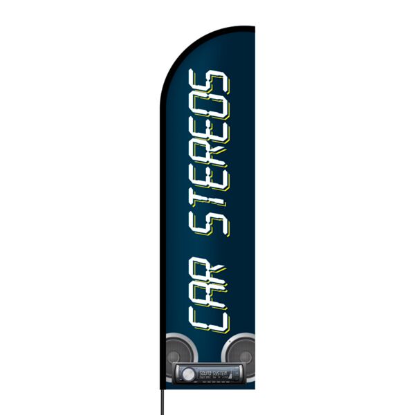 Car Stereos Flex Banner Flag - 16ft (Single Sided) Thumbnail