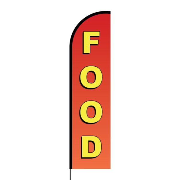 Food Flex Banner Flag - 16ft (Single Sided) Thumbnail