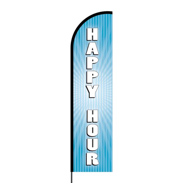 Happy Hour Flex Banner Flag - 16ft (Single Sided) Thumbnail