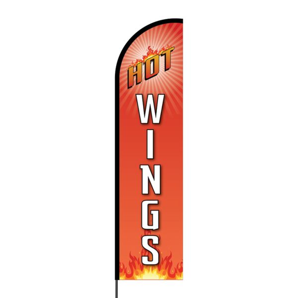 Hot Wings Flex Banner Flag - 16ft (Single Sided) Thumbnail
