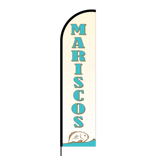 Mariscos Flex Banner Flag - 16ft (Single Sided) Thumbnail