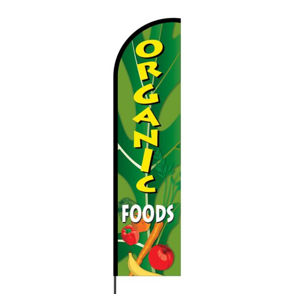 Organic Foods Flex Banner Flag - 16ft (Single Sided) Thumbnail