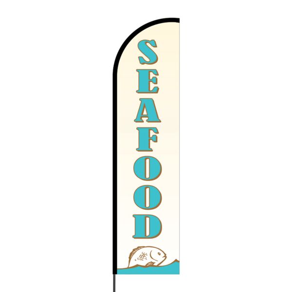 Seafood Flex Banner Flag - 16ft (Single Sided) Thumbnail