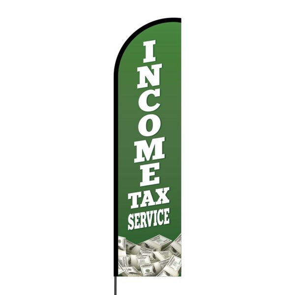 Income Tax Services Flex Banner Flag - 16ft (Single Sided) Thumbnail