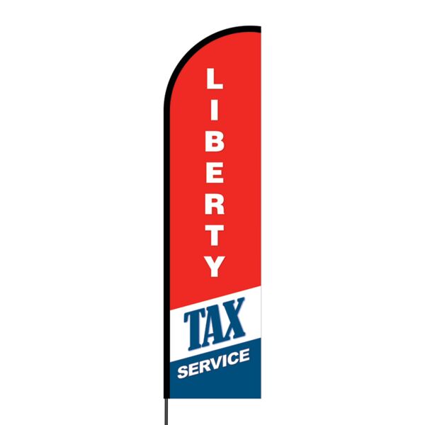 Liberty Tax Services Flex Banner Flag - 16ft (Single Sided) Thumbnail