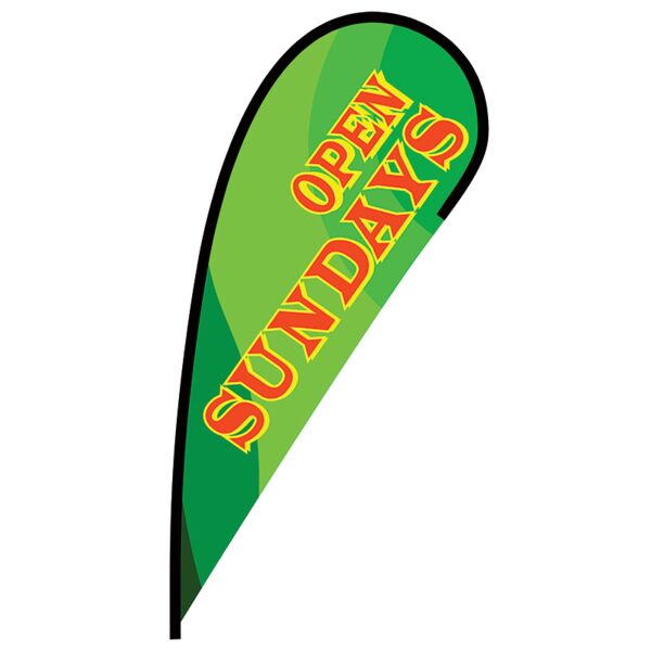 Open Sundays Flex Blade Flag - 12' Thumbnail