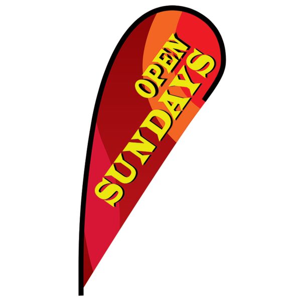 Open Sundays Flex Blade Flag - 12' Thumbnail