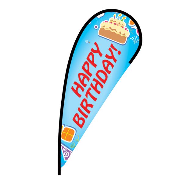 Happy Birthday Flex Blade Flag - 12' Thumbnail